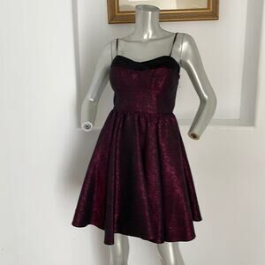 Mise En Scène By Ruffian Fall 2009 Jacquard Red/Black Floral Dress Size 4